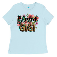 Baby Blue flowers blessed gigi Ladies Tee - Zillion Design Studio