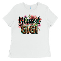 White flowers blessed gigi Ladies Tee - Zillion Design Studio