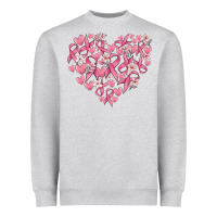 Heather Grey breast cancer awareness heart Heavyweight Sweatshirt - MaliasSmallBusiness