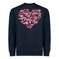 Navy breast cancer awareness heart Heavyweight Sweatshirt - MaliasSmallBusiness