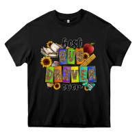Black best bus driver ever Heavy Core Tee - CowhideDigitalArt