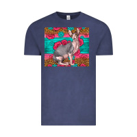 Vintage Denim Pink Glitter And Roses Sphynx Cat Vintage Tee - LillyAllenDesigns