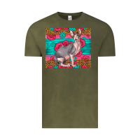 Vintage Olive Pink Glitter And Roses Sphynx Cat Vintage Tee - LillyAllenDesigns