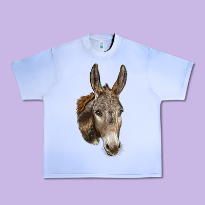 Andalusian Donkey Face Urban Heavy Tee Designed By Lillyallendesigns