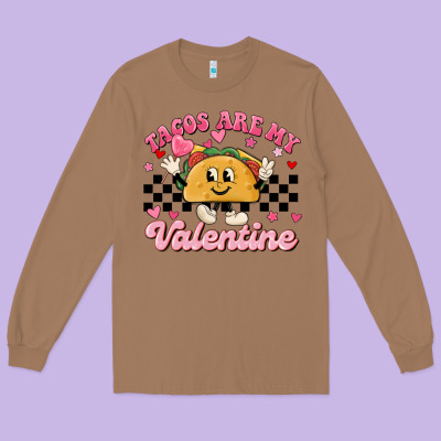 Tacos Are My Valentine Long Sleeve Tee Designed By Maliassmallbusiness