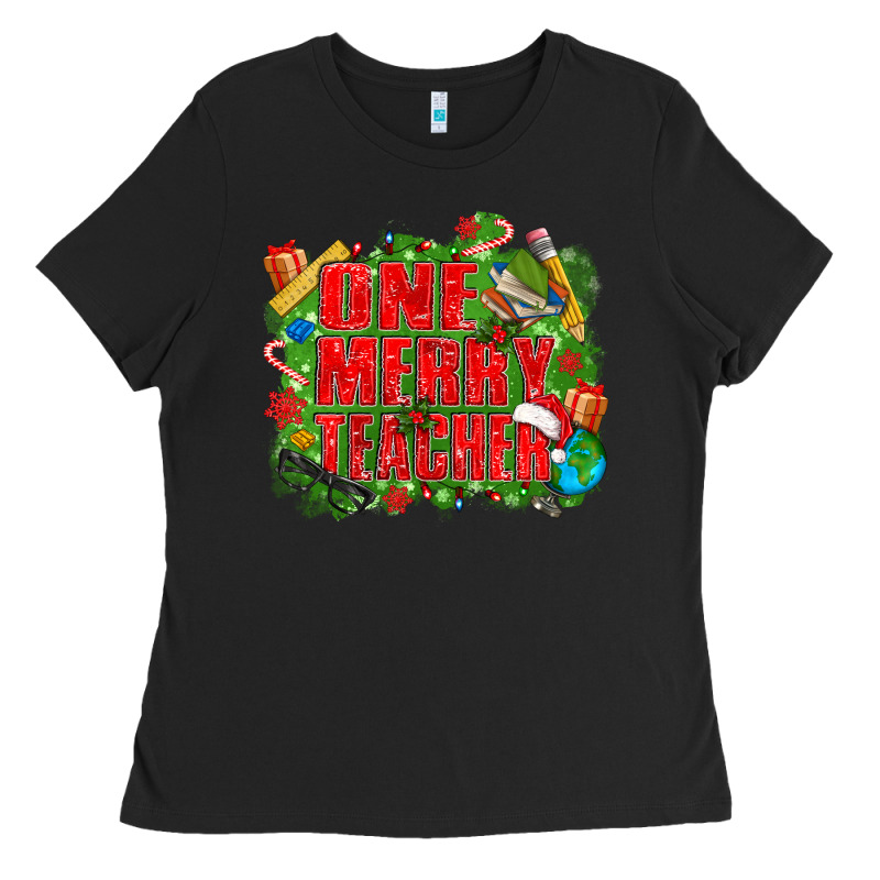 One Merry Teacher Ladies Tee by texasbilliewilder | Teevron