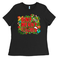 Black one merry teacher Ladies Tee - texasbilliewilder