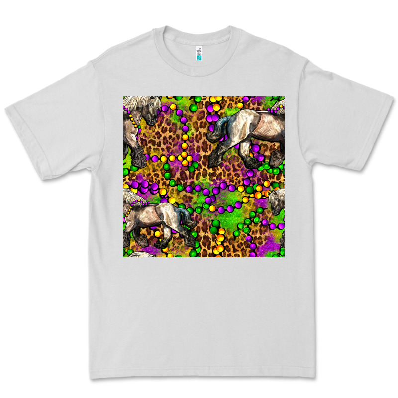 Mardi Gras Leopard Horse Seamless Pattern Premium Tee by FaDigitalArtStudio | Teevron