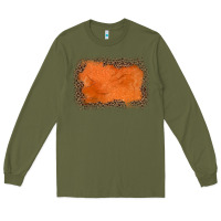 Army Green gemstone orange leopard background Long Sleeve Tee - JahusDesignShop
