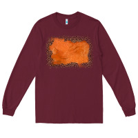 Burgundy gemstone orange leopard background Long Sleeve Tee - JahusDesignShop