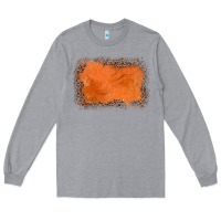 Heather Grey gemstone orange leopard background Long Sleeve Tee - JahusDesignShop