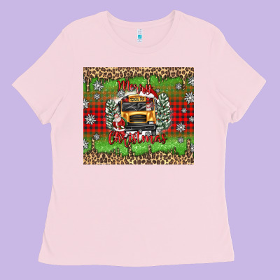 Christmas School Bus Ladies Tee Designed By Texasbilliewilder