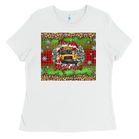 White Christmas school bus Ladies Tee - texasbilliewilder
