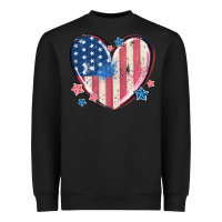 Black usa heart Heavyweight Sweatshirt - MaliasSmallBusiness