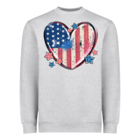 Heather Grey usa heart Heavyweight Sweatshirt - MaliasSmallBusiness
