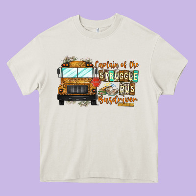 Captain Of Struggle Bus Busdrive Heavy Core Tee Designed By Cowhidedigitalart
