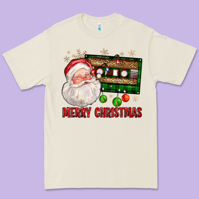 Merry Christmas Santa Cassette Premium Tee Designed By Fadigitalartstudio