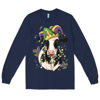 Navy mardi gras cow Long Sleeve Tee - MaliasSmallBusiness