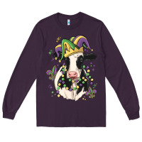Plum mardi gras cow Long Sleeve Tee - MaliasSmallBusiness