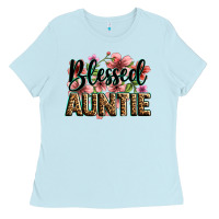 Flowers Blessed Auntie Ladies Tee | Teevron