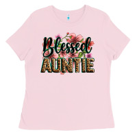 Bubblegum Pink flowers blessed auntie Ladies Tee - Zillion Design Studio