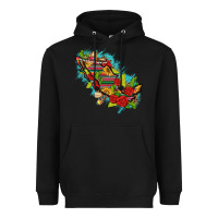 Black Mexico Map with Leopard and Sunflowers Heavyweight Hoodie - texasbilliewilder