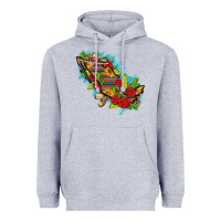 Heather Grey Mexico Map with Leopard and Sunflowers Heavyweight Hoodie - texasbilliewilder