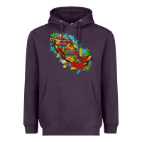 Plum Mexico Map with Leopard and Sunflowers Heavyweight Hoodie - texasbilliewilder