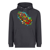 Smoke Mexico Map with Leopard and Sunflowers Heavyweight Hoodie - texasbilliewilder