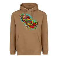 Toasted Coconut Mexico Map with Leopard and Sunflowers Heavyweight Hoodie - texasbilliewilder