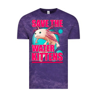 Cloud Purple save the water kittens axolotl Vintage Tee - Jasminsmagicworld