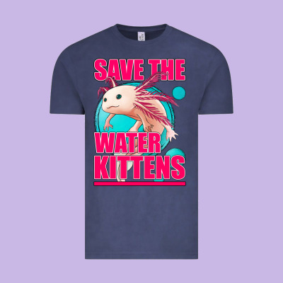 Save The Water Kittens Axolotl Vintage Tee Designed By Jasminsmagicworld