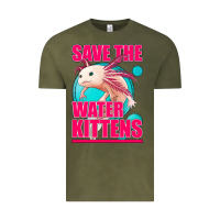 Vintage Olive save the water kittens axolotl Vintage Tee - Jasminsmagicworld