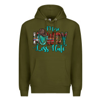 Army Green Western More Howdy Less Hate Cowboy Hat Gemstone Premium Hoodie - HowdyJamesFarm