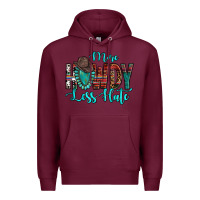 Burgundy Western More Howdy Less Hate Cowboy Hat Gemstone Premium Hoodie - HowdyJamesFarm
