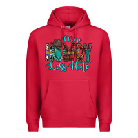 Cardinal Western More Howdy Less Hate Cowboy Hat Gemstone Premium Hoodie - HowdyJamesFarm