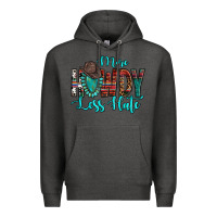 Charcoal Heather Western More Howdy Less Hate Cowboy Hat Gemstone Premium Hoodie - HowdyJamesFarm