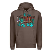 Coffee Western More Howdy Less Hate Cowboy Hat Gemstone Premium Hoodie - HowdyJamesFarm