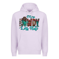 Lilac Western More Howdy Less Hate Cowboy Hat Gemstone Premium Hoodie - HowdyJamesFarm