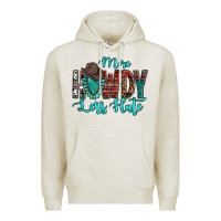 Oatmeal Heather Western More Howdy Less Hate Cowboy Hat Gemstone Premium Hoodie - HowdyJamesFarm