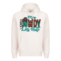 Pale Pink Western More Howdy Less Hate Cowboy Hat Gemstone Premium Hoodie - HowdyJamesFarm