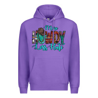 Purple Western More Howdy Less Hate Cowboy Hat Gemstone Premium Hoodie - HowdyJamesFarm
