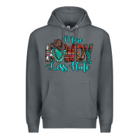 Rock Western More Howdy Less Hate Cowboy Hat Gemstone Premium Hoodie - HowdyJamesFarm