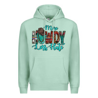 Seafoam Western More Howdy Less Hate Cowboy Hat Gemstone Premium Hoodie - HowdyJamesFarm