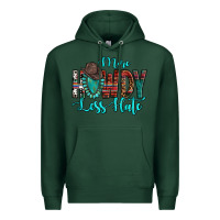 Sports Green Western More Howdy Less Hate Cowboy Hat Gemstone Premium Hoodie - HowdyJamesFarm