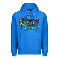True Royal Western More Howdy Less Hate Cowboy Hat Gemstone Premium Hoodie - HowdyJamesFarm