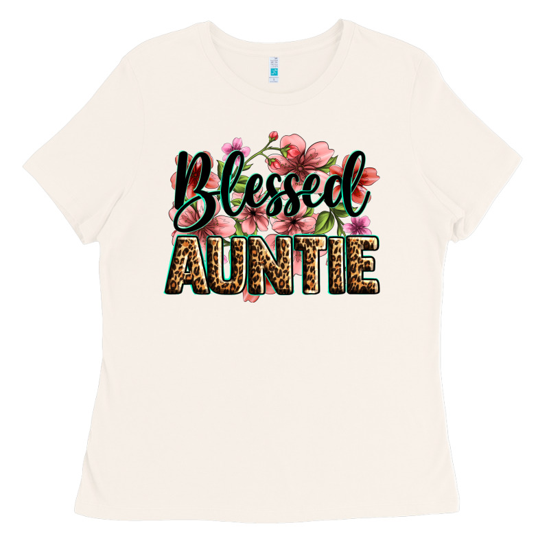 Flowers Blessed Auntie Ladies Tee by Zillion Design Studio | Teevron
