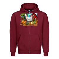 Burgundy Fall Chicken Zipper Hoodie - LillyAllenDesigns