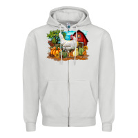 Dove Grey Fall Chicken Zipper Hoodie - LillyAllenDesigns