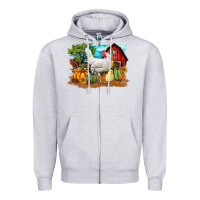 Heather Grey Fall Chicken Zipper Hoodie - LillyAllenDesigns